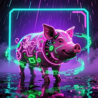 cyberpunk-neon-pig-stockcake